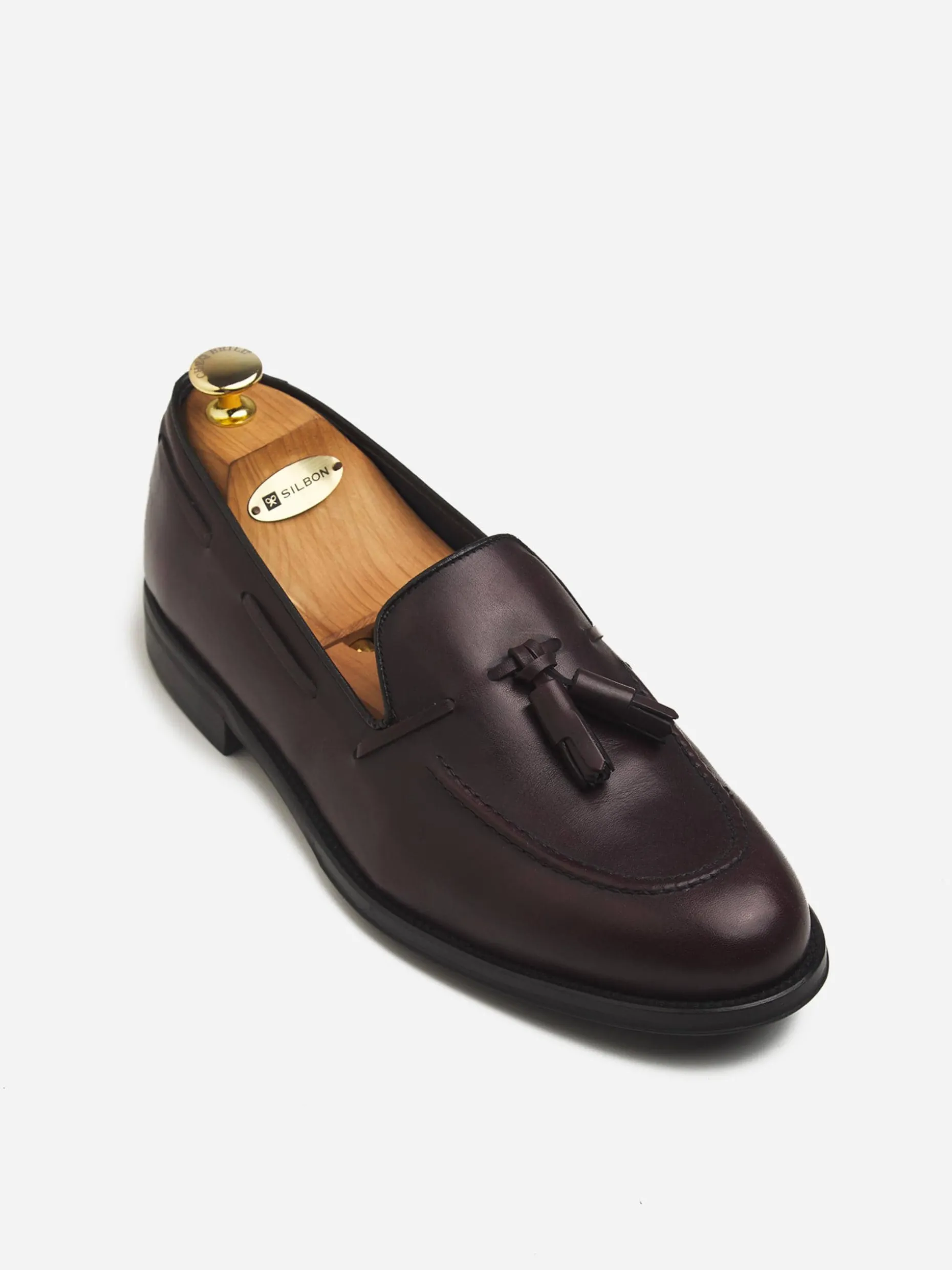 Zapato vestir borlas burdeos mate